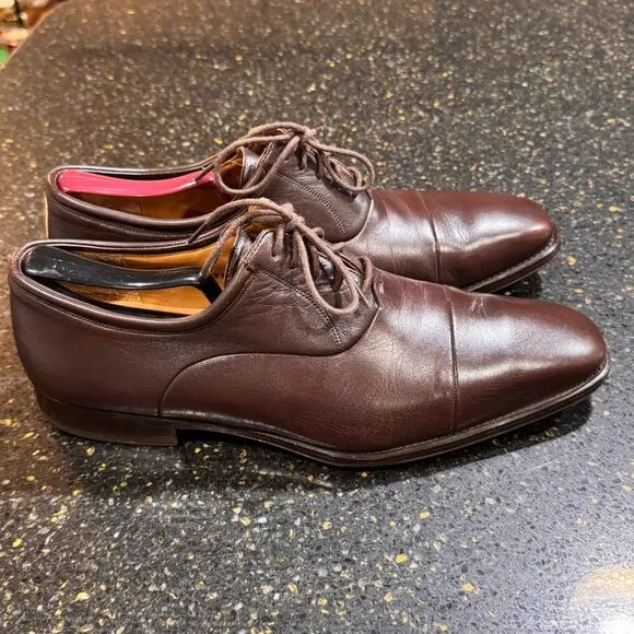 Magnanni Frederico Cap Toe Oxfords. Dark Brown. Size 9D.
