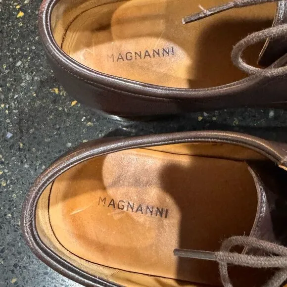 Magnanni Frederico Cap Toe Oxfords. Dark Brown. Size 9D.