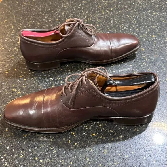 Magnanni Frederico Cap Toe Oxfords. Dark Brown. Size 9D.