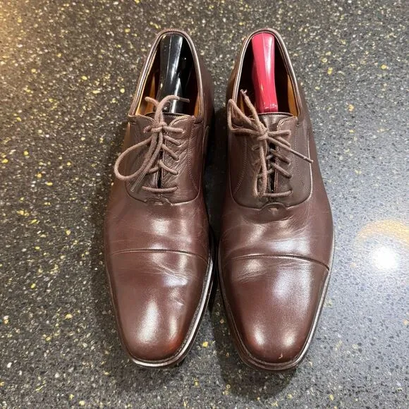 Magnanni Frederico Cap Toe Oxfords. Dark Brown. Size 9D.