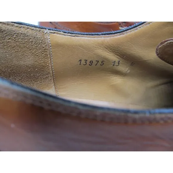 Magnanni Mens Brown Leather Brogue Cap Toe Lace Up Oxfords Size US 13 M