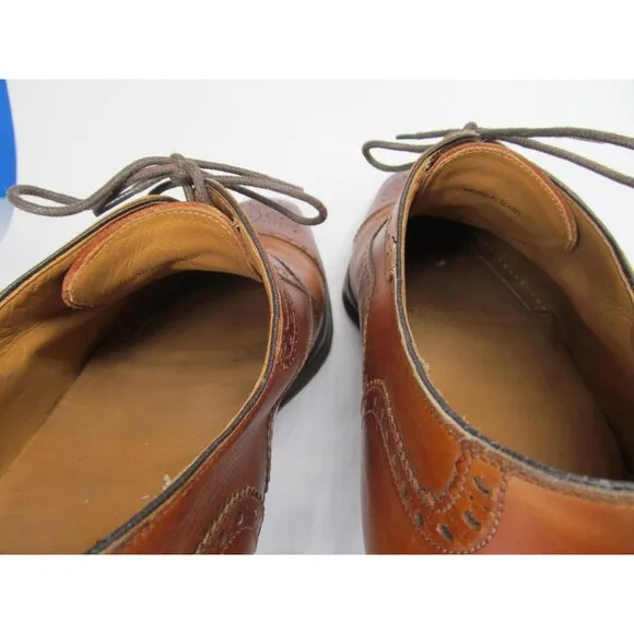 Magnanni Mens Brown Leather Brogue Cap Toe Lace Up Oxfords Size US 13 M