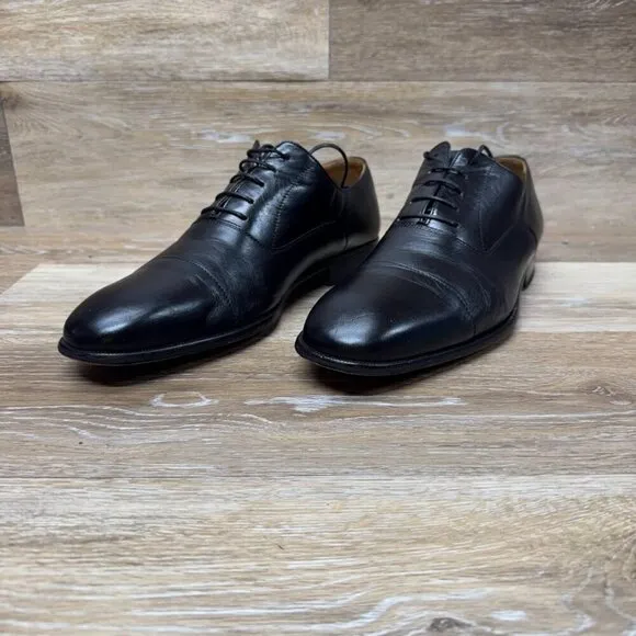 Magnanni Toledo Black Leather Cap Toe Oxford Dress Shoe Men's Size EU 44.5