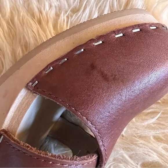 Maguba Paris Cognac Leather Clogs Sz-40