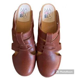 Maguba Paris Cognac Leather Clogs Sz-40