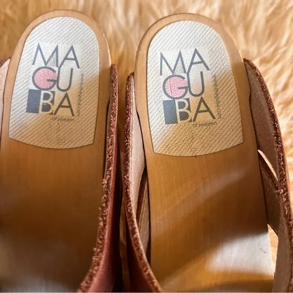 Maguba Paris Cognac Leather Clogs Sz-40