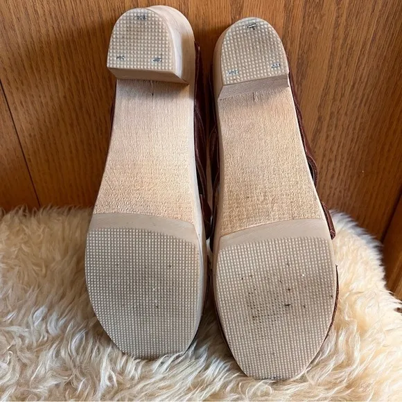 Maguba Paris Cognac Leather Clogs Sz-40
