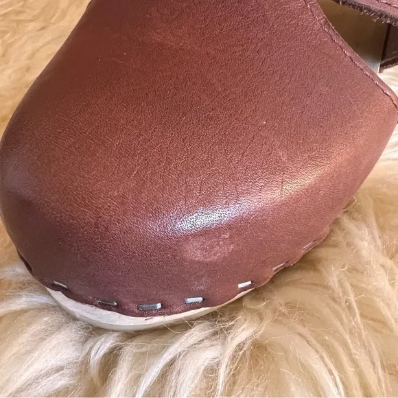 Maguba Paris Cognac Leather Clogs Sz-40