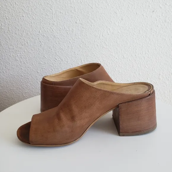 Maison Margiela MM6 Luxe Women Heeled Mules Open Toe Slipons#