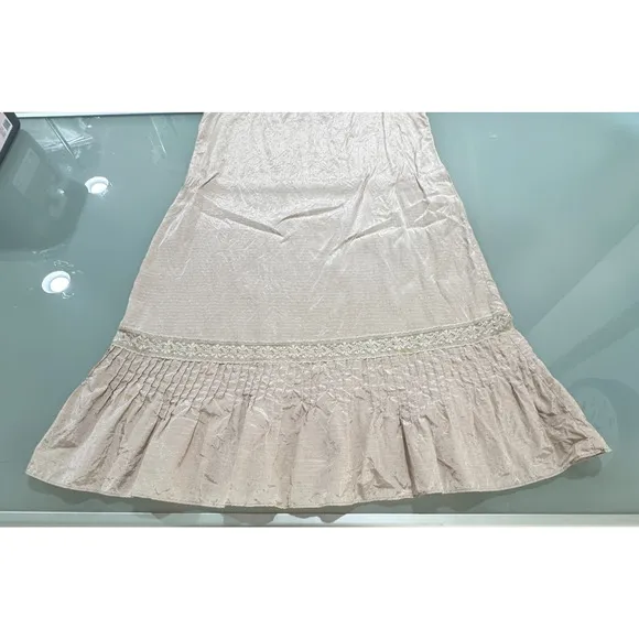 Maje Paris Layering Slip Dress Womens Sz 1 Lace Tunic Slip Beige Minimalist Boho