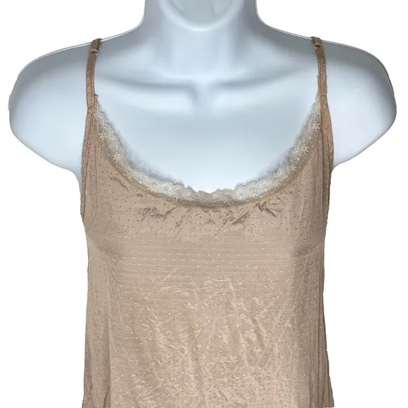 Maje Paris Layering Slip Dress Womens Sz 1 Lace Tunic Slip Beige Minimalist Boho
