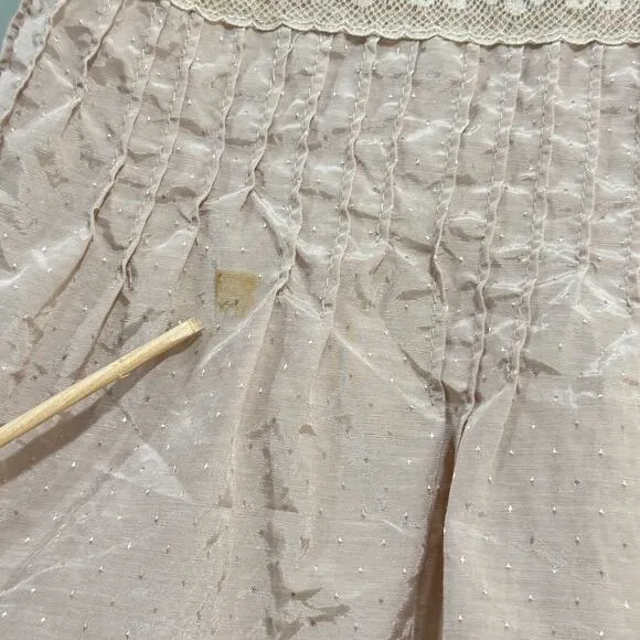 Maje Paris Layering Slip Dress Womens Sz 1 Lace Tunic Slip Beige Minimalist Boho