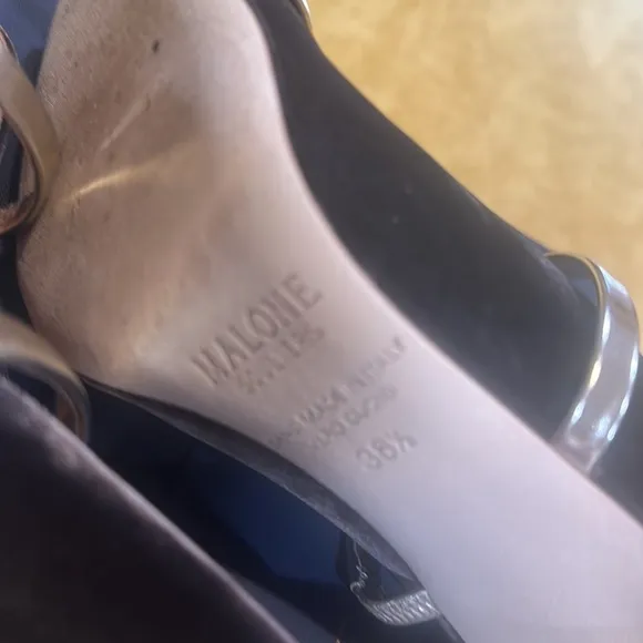 Malone Souliers Maureen Brown Leather / velvet mules size 6.5 / 36.6