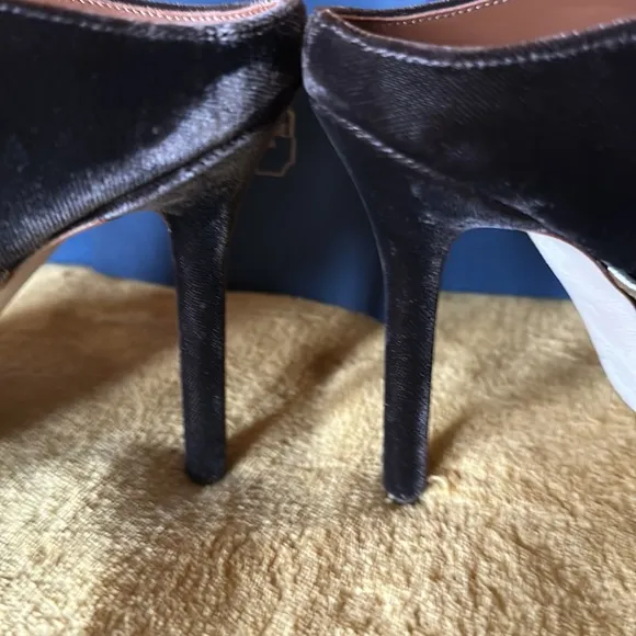Malone Souliers Maureen Brown Leather / velvet mules size 6.5 / 36.6