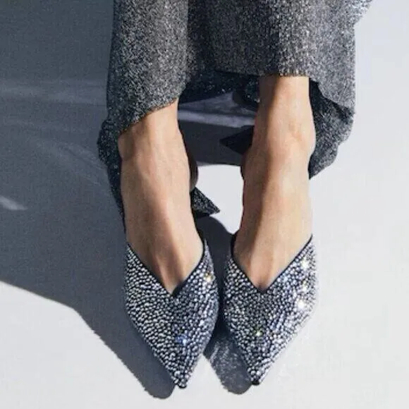 MANGO Bejeweled Mules NWT