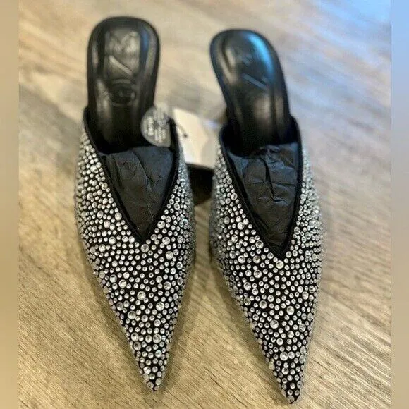 MANGO Bejeweled Mules NWT