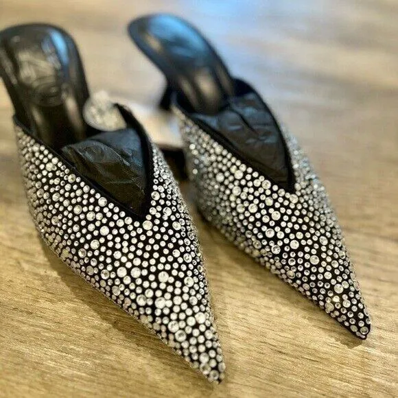 MANGO Bejeweled Mules NWT