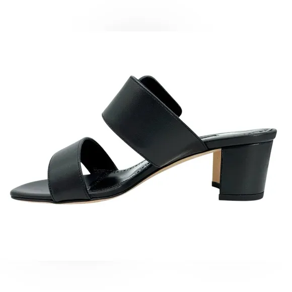 Manolo Blahnik Black Nappa Leather Open Toe Mules Size 5