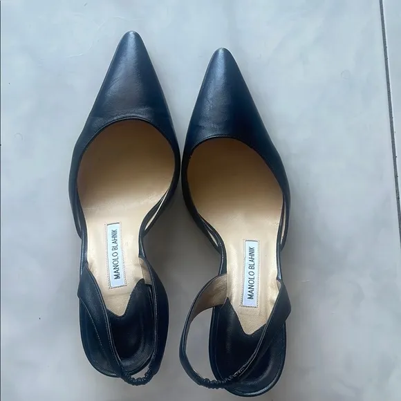 Manolo Blahnik Black Slingback Heels