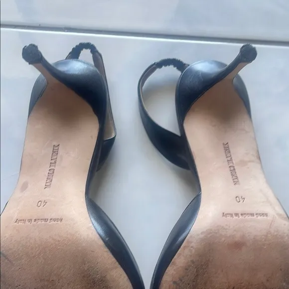 Manolo Blahnik Black Slingback Heels