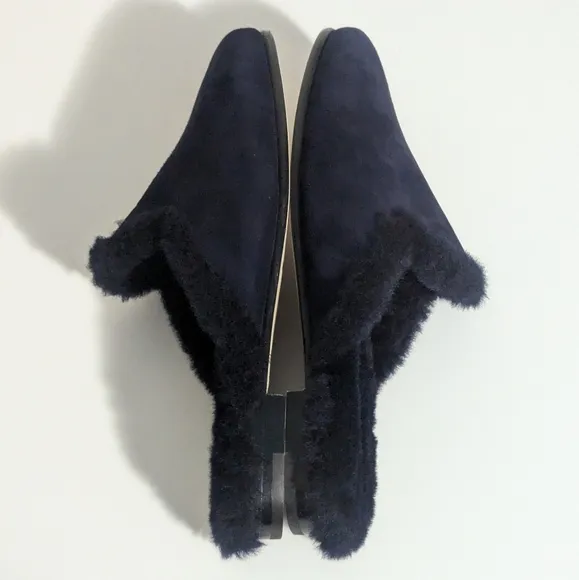 Manolo Blahnik Mariamu Italy Suede Leather Shearling Slipper Mules 5