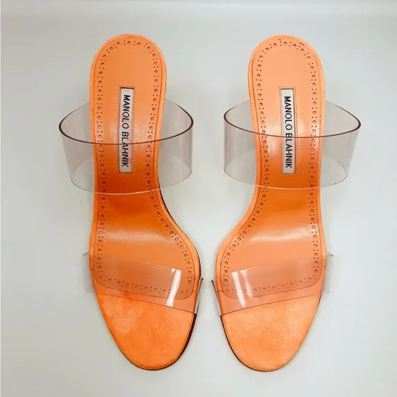 Manolo Blahnik Scolto 90MM PVC Mules