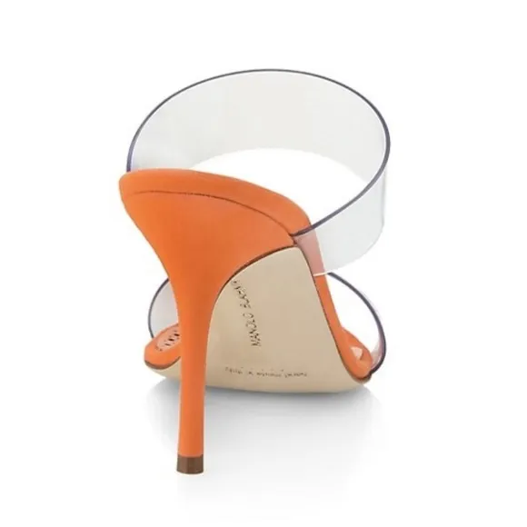 Manolo Blahnik Scolto 90MM PVC Mules