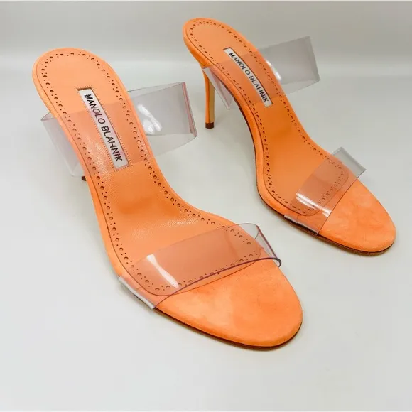 Manolo Blahnik Scolto 90MM PVC Mules