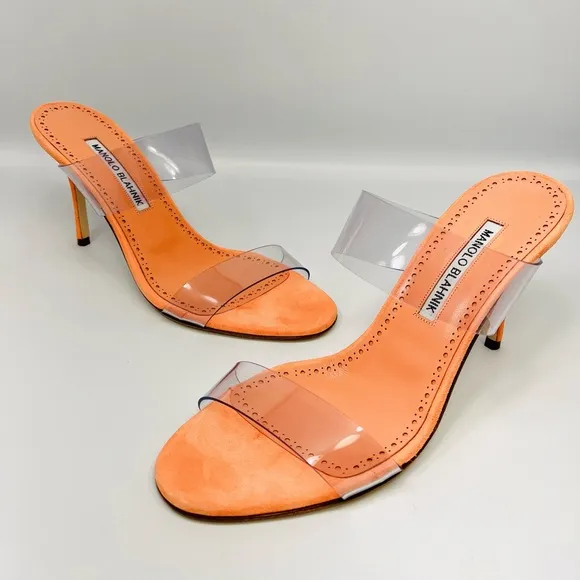 Manolo Blahnik Scolto 90MM PVC Mules