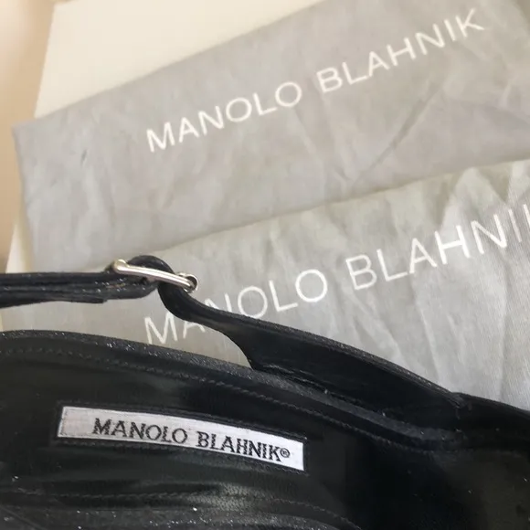 Manolo Blahnik Sparkly Slingback  Stiletto Heels. Size 39,5.