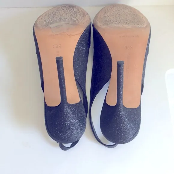 Manolo Blahnik Sparkly Slingback  Stiletto Heels. Size 39,5.