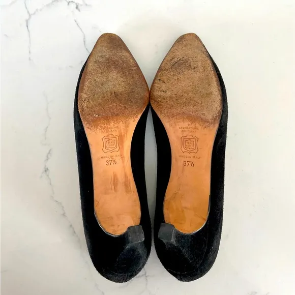 Manolo Blahnik Suede Kitten Heels