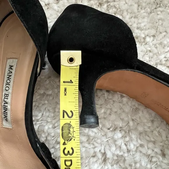 Manolo Blahnik Suede Ordido D’Orsay kitten heels