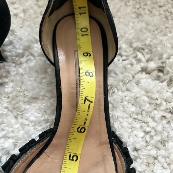 Manolo Blahnik Suede Ordido D’Orsay kitten heels