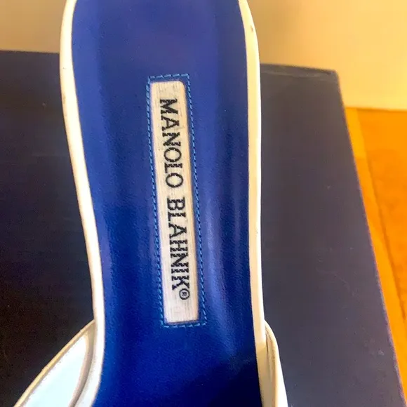 Manolo Blahnik Vintage Nautical Lace-Up Kitten Heel Mules