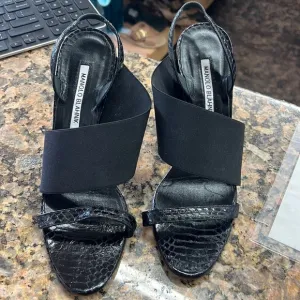Manolo BlahnikPetto Stretch Crossover Slingback Sandal 40.5