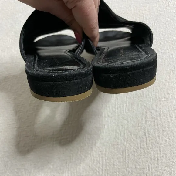 Mansur Gavriel Black Suede Flat Mules 6