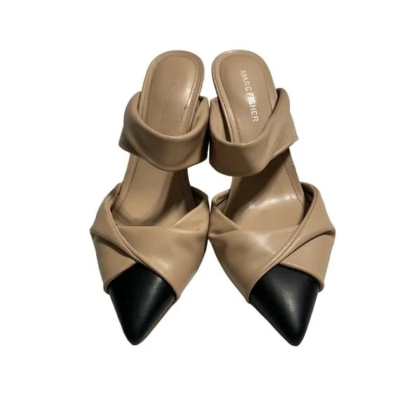 Marc Fisher Heaton Pointy Toe High Hell Mules  4&quot; Heels 8.5