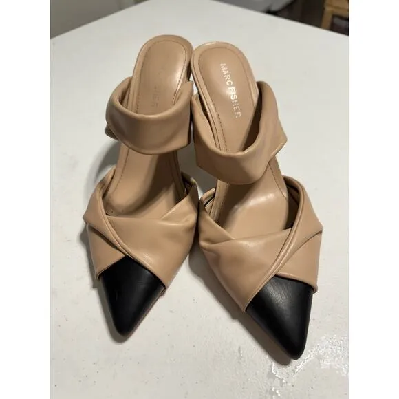 Marc Fisher Heaton Pointy Toe High Hell Mules  4&quot; Heels 8.5