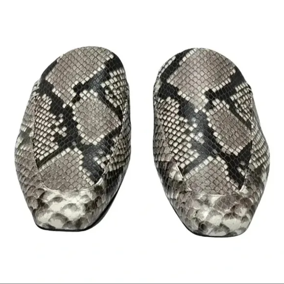 Marc Fisher LTD Pam2 Snake Embossed Leather Womens Flat Mules