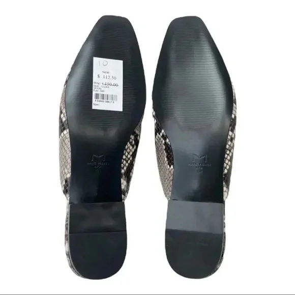 Marc Fisher LTD Pam2 Snake Embossed Leather Womens Flat Mules