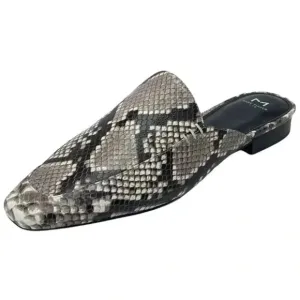 Marc Fisher LTD Pam2 Snake Embossed Leather Womens Flat Mules