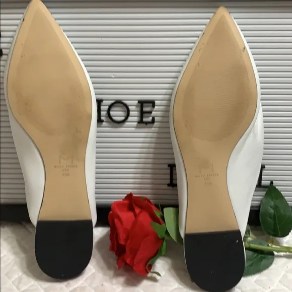 Marc Fisher Sheen Flat Mules