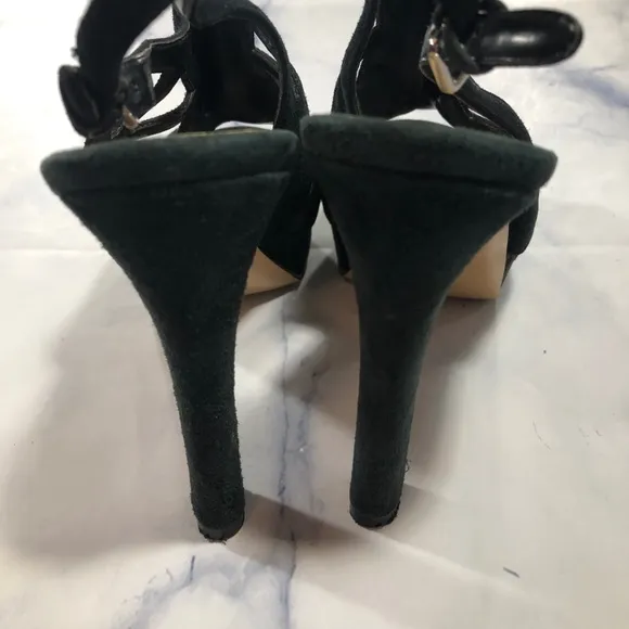 Marc Fisher Trinaa Black Suede Peep Toe Heels