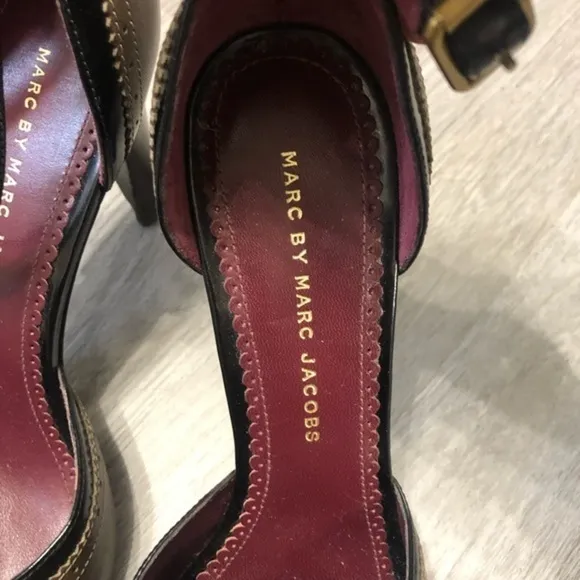 Marc Jacobs Open Toe Slingback Leather Heels 38
