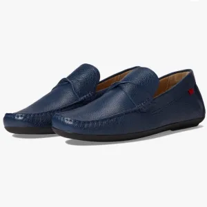 Marc Joseph NIB Blue Pebble Leather Loafer 7 Plymouth Twisted Driver Rubber Sole