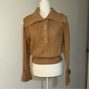 Marc New York sweater. Tan color. Size S. Collared sweater. NWT