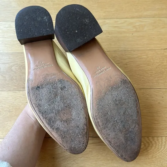 Mari Giudicelli Leblon Mules in Pale Yellow