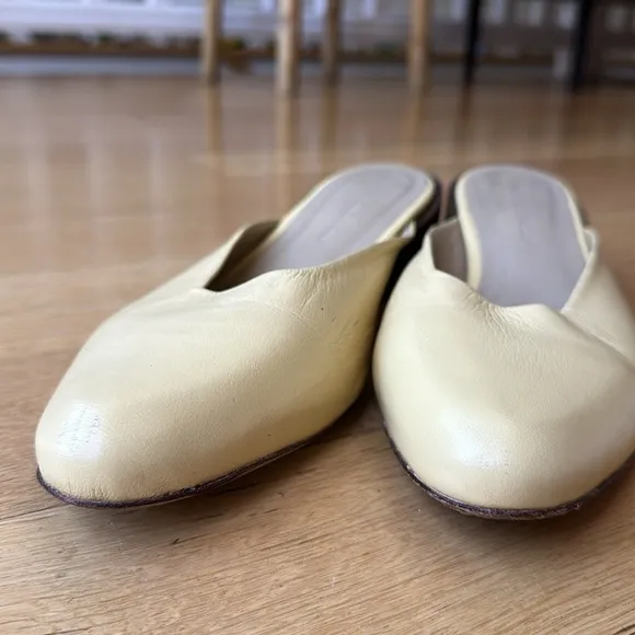 Mari Giudicelli Leblon Mules in Pale Yellow