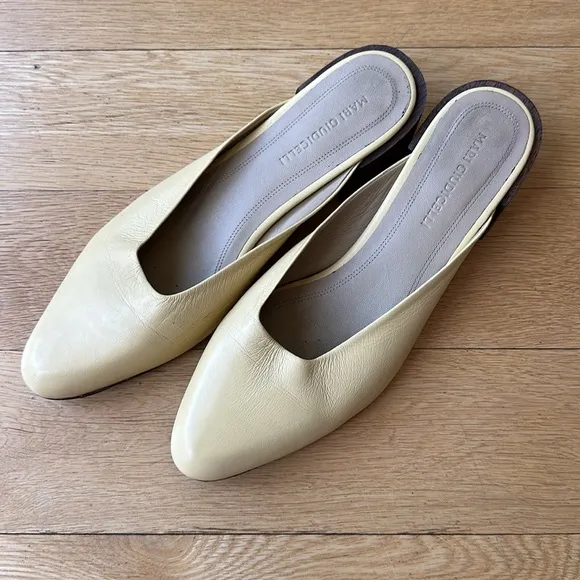 Mari Giudicelli Leblon Mules in Pale Yellow